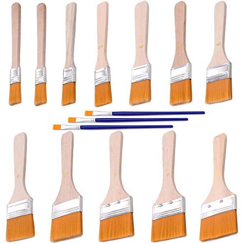 Dtoterul Pinselset 12 Stück Flachpinsel Ölfarben Nylon Pinsel Sets mit Holzgriff Breite Pinsel Holz Malerpinsel Pinsel Acrylfarbe mit 3pcs 0.7cm Flachpinsel Blau für Malen Werkzeugpinsel Dtoterul Pinselset 12 Stück Flachpinsel Ölfarben Nylon Pinsel Sets mit Holzgriff Breite Pinsel Holz Malerpinsel Pinsel Acrylfarbe mit 3pcs 0.7cm Flachpinsel Blau für Malen Werkzeugpinsel von Dtoterul