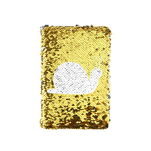 Magic A5 wendbares Pailletten-Notizbuch, funkelnd, glänzend, glitzernd, Planer, Tagebuch, Notizbuch, Geschenk für Kinder und Erwachsene (Gold) von Dttra