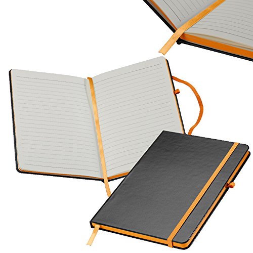 Notizbuch / DIN A5 / 160 S. / liniert / PU Hardcover / Farbe: orange von Dttra