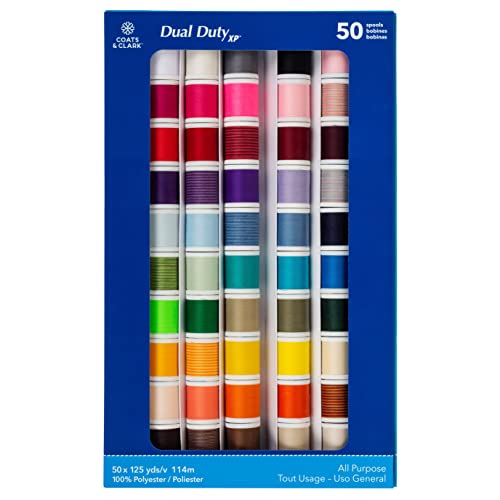 Coats & Clark Dual Duty XP Allzweck-Nähgarn-Set, 50 Spulen, mehrfarbig Coats & Clark Dual Duty XP Allzweck-Nähgarn-Set, 50 Spulen, mehrfarbig von Dual Duty XP