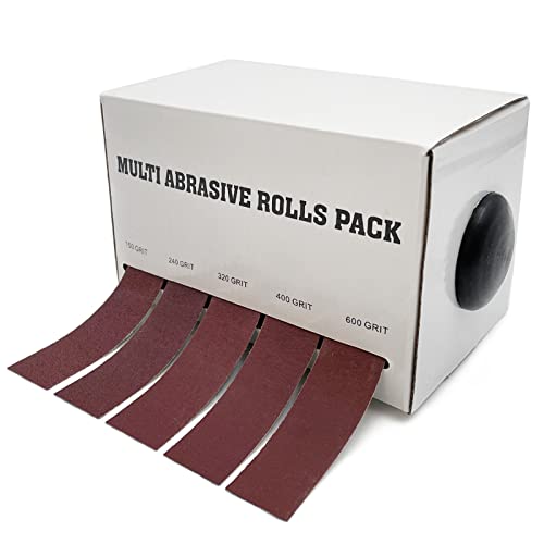Schmirgelleinen-Rollenset – 5 Körnungen (150–600) Schleifpapier for Metall und Holz – 1 Zoll x 6 m Schleifpapierrollen von DuanXing
