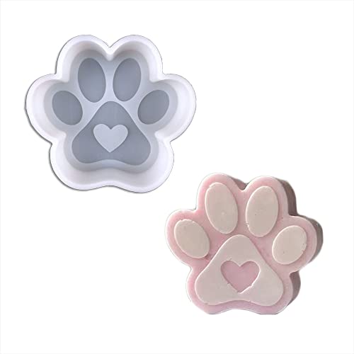 Duawenki Love Cat Dog Paw Form Auto Freshie Silikonform für die Herstellung von Seife Aroma Perlen Auto Freshie, Anhänger, Kerze, Harz von Duawenki