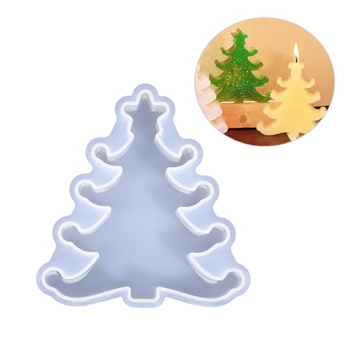 Duawenki Silikonform für die Herstellung von Seife, Aromaperlen, Kerzenanhänger, Schreibtisch-Ornamente, Kunstharz, Weihnachtsbäume, Tannenbaum, Süßigkeitenform, für Auto, Süßigkeitenbaum von Duawenki