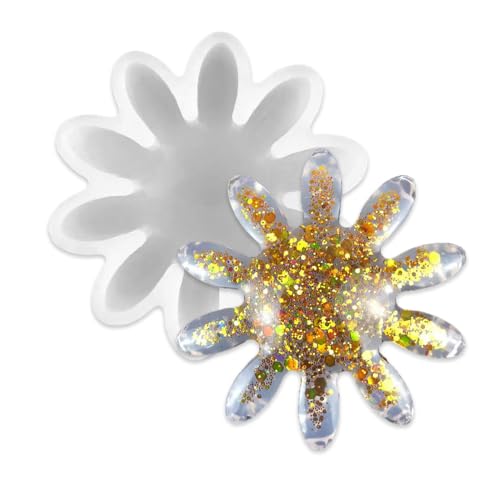 Duawenki Silikonform in Gänseblümchenform, für die Herstellung von Seife, Aromaperlen, Auto, Anhänger, Kerzen, Harz von Duawenki