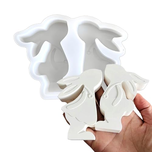 Duawenki Silikonform in Hasenform für die Herstellung von Seife, Aromaperlen, Auto, Anhänger, Kerzen, Harz, Zement, Gips, dekorative Ornamente, ein Paar Duawenki Silikonform in Hasenform für die Herstellung von Seife, Aromaperlen, Auto, Anhänger, Kerzen, Harz, Zement, Gips, dekorative Ornamente, ein Paar von Duawenki