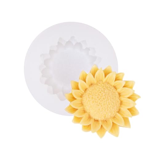 Duawenki Silikonform in Sonnenblumenform, für die Herstellung von Seife, Aroma, Perlen, Auto, Freshie, Kerzenanhänger, Harz von Duawenki
