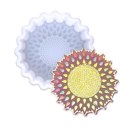 Duawenki Silikonform in Sonnenblumenform, für die Herstellung von Seife, Aromaperlen, Auto, Anhänger, Kerzen, Harz von Duawenki