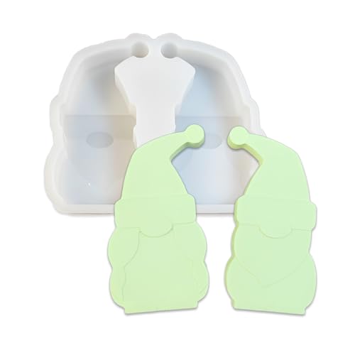 Duawenki Silikonform mit zwei Weihnachtsmann-Formen für die Herstellung von Seife, Aromaperlen, Autofrische, Anhänger, Kerzen von Duawenki