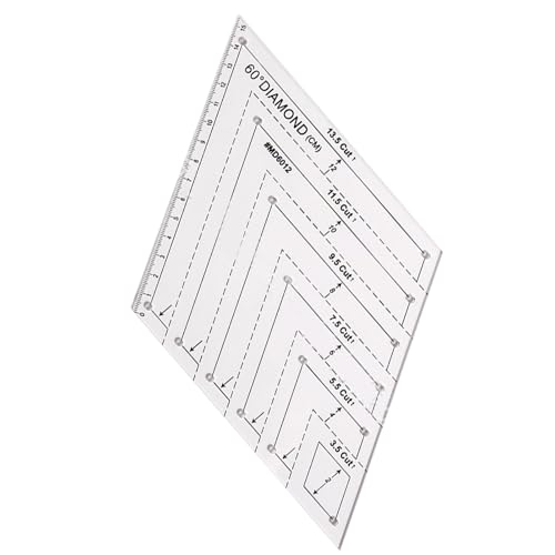 Dubbulon Acryl Quiltvorlagen,60 Grad Rauten Schablone Lineal | Transparente Schablone Für Textilhandwerk Stickarbeiten Handmade Projekte Wohnaccessoires Dubbulon Acryl Quiltvorlagen,60 Grad Rauten Schablone Lineal | Transparente Schablone Für Textilhandwerk Stickarbeiten Handmade Projekte Wohnaccessoires von Dubbulon