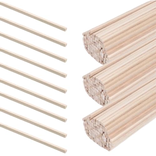 Dubbulon Holzstäbchen Für Bastelarbeiten,120 Stücke Baustäbchen | 30 cm Handgeschnitzte Stäbe Für Kinder Erwachsene Schulaktivitäten von Dubbulon
