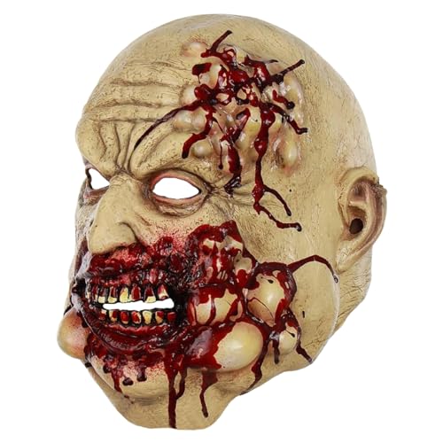 Dubbulon Männer Gesichtsmaske Für Rollenspiel,Rollenspiel Latex Grusel Kopfmaske,Deko Requisite Für Verkleidung Fotografie Maskerball Karneval Escape Room Drama Aufführung - Escape Room von Dubbulon