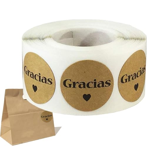 Dubbulon Spanische Dankesaufkleber, Dankesaufkleberrolle, Etikett, spanischer Dankeschön-Aufkleber, kleine Unternehmen, Verpackungsbox-Aufkleber, Dankeschön-Aufkleber, Rollenetiketten für von Dubbulon