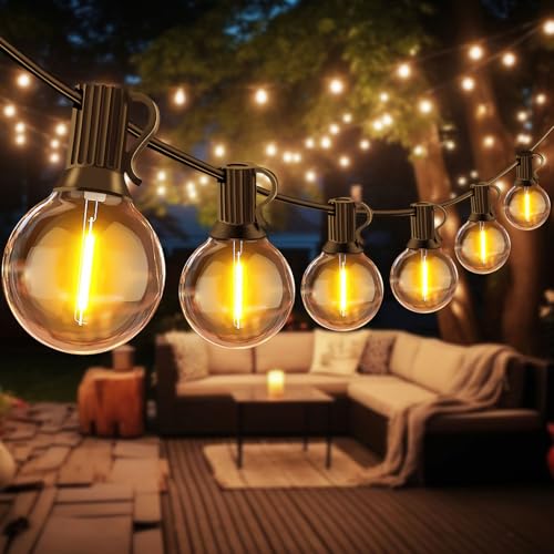 LED Lichterkette Außen - 15M Lichterkette Glühbirnen mit Birnen LED Wetterfest G40 Warmweiße Strombetrieben für Garten, Balkon,Terrasse, Hochzeiten, Partys, Hof, Grill - Dimmer nicht enthalten von Dubistda