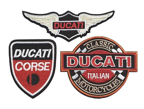 Ducati Aufnäher Aufbügler Patches 3 Stück Motorrad Diavel TURBOVERSAND von Ducati