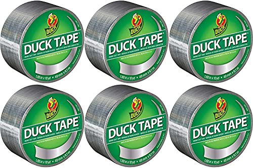 Duck Tape 280621.6 Gewebe-Klebeband, einfarbig, Silber, 48 mm x 9,1 m, 6 Stück von Duck