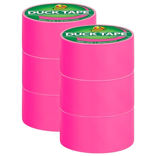 Duck Tape Gewebe-Klebeband, einfarbig, Neonrosa, 48 mm x 13,7 m, 6 Stück Duck Tape Gewebe-Klebeband, einfarbig, Neonrosa, 48 mm x 13,7 m, 6 Stück von Duck
