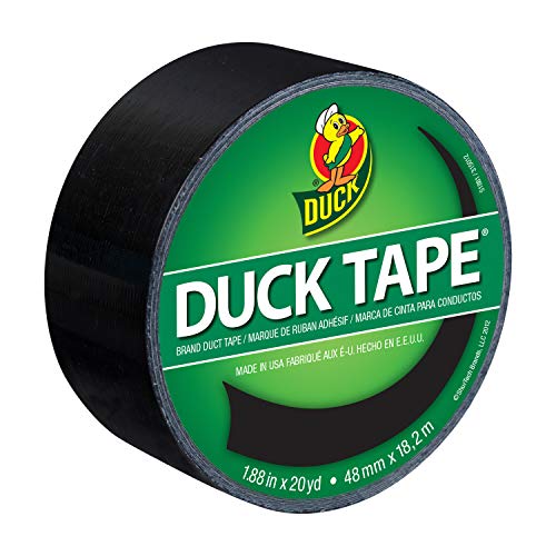 Duck Tape Gewebe-Klebeband, einfarbig, Schwarz, Reparieren, Basteln, Personalisieren, Dekorieren und als Lernmaterial, 48 mm x 18,2 m. von Duck