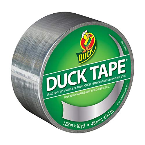 Duck Tape Gewebe-Klebeband, einfarbig, Silber-Chrome, Reparieren, Basteln, Personalisieren, Dekorieren und als Lernmaterial, 48 mm x 9,1 m von Duck