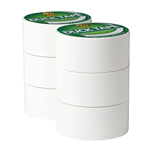 Duck Tape Gewebe-Klebeband, einfarbig, Weiß, 48 mm x 18,2 m, 6 Stück von Duck