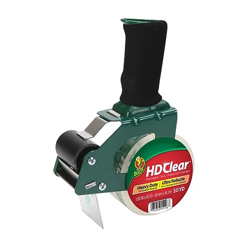 Duck Packbandpistole, strapazierfähiges, transparentes Verpackungsband mit Schaumstoffgriff, Spender für Versand, Versand, Umzug und Lagerung, inklusive 1 Rolle HD-Klebeband, 4,7 cm x 45,7 m (280737) Duck Packbandpistole, strapazierfähiges, transparentes Verpackungsband mit Schaumstoffgriff, Spender für Versand, Versand, Umzug und Lagerung, inklusive 1 Rolle HD-Klebeband, 4,7 cm x 45,7 m (280737) von Duck