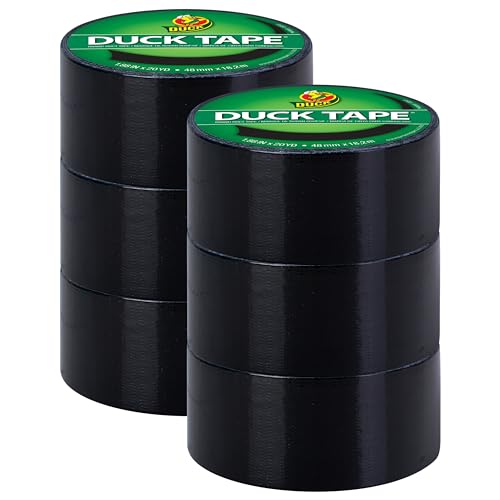 Duck Tape Gewebe-Klebeband, einfarbig, Schwarz, 48 mm x 18,2 m, 6 Stück Duck Tape Gewebe-Klebeband, einfarbig, Schwarz, 48 mm x 18,2 m, 6 Stück von Duck