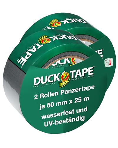 Duck Tape Original Gewebeband im Doppelpack | Klebeband extra stark für Innen- und Außenbereich | wetterfestes & wasserdichtes Panzerband für Reparaturen & Befestigen 2 x 50mm x 25m silber Duck Tape Original Gewebeband im Doppelpack | Klebeband extra stark für Innen- und Außenbereich | wetterfestes & wasserdichtes Panzerband für Reparaturen & Befestigen 2 x 50mm x 25m silber von Duck