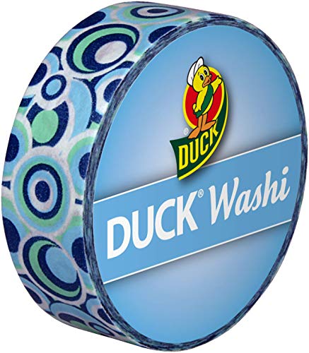 Duck Washi Band - extra dünnes Klebeband zum verpacken und dekorieren Retro Blue, 15 mm x 10 m von Duck