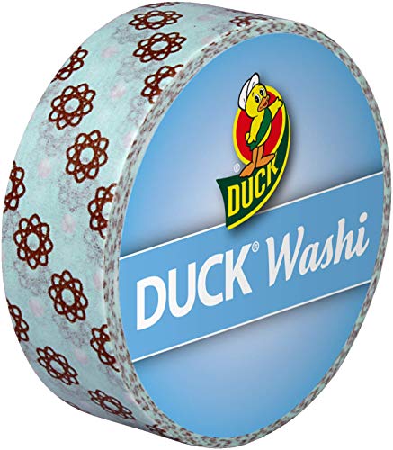 Duck Washi Band - extra dünnes Klebeband zum verpacken und dekorieren Retro Flower, 15 mm x 10 m Duck Washi Band - extra dünnes Klebeband zum verpacken und dekorieren Retro Flower, 15 mm x 10 m von Duck