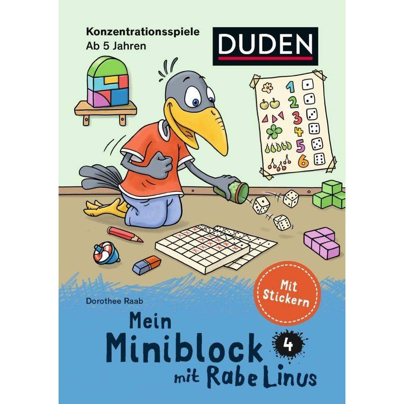 Mein Miniblock Mit Rabe Linus - Konzentrationsspiele - Dorothee Raab, Kartoniert (TB) von Duden / Bibliographisches Institut