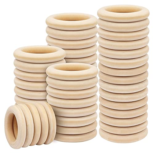 Duendhd 100 Stück Naturholzringe zum Basteln, 55 mm, Spitzenringe, Massivholzringe für Schmuckherstellung Duendhd 100 Stück Naturholzringe zum Basteln, 55 mm, Spitzenringe, Massivholzringe für Schmuckherstellung von Duendhd