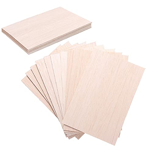 Duendhd 15 Stück unlackierte Holzplatten, Balsaholz, dünnes Holzbrett für Haus, Boot, Kunst und , DIY-Ornamente von Duendhd