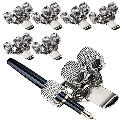 Duendhd 6 Stück Stifthalter aus Edelstahl mit 3 Löchern, Stifthalter für Notebook, Büro Duendhd 6 Stück Stifthalter aus Edelstahl mit 3 Löchern, Stifthalter für Notebook, Büro von Duendhd