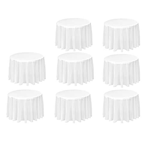Duendhd 8 Stück runde Tischdecke, 213 cm, , Einweg-Tischdecken, PEVA, wasserdicht, Kunststoff, runde Tischdecken () von Duendhd