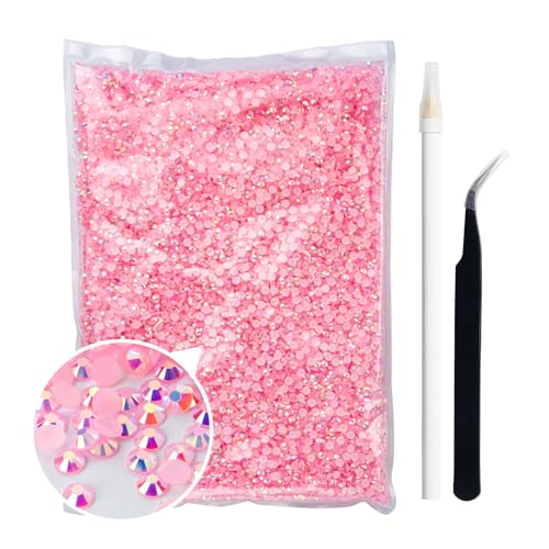 Duflash 18.000 Stück rosa AB-Harz-Strasssteine mit flacher Rückseite, 5 mm große Menge Großhandel für Bastelarbeiten, DIY-Design, Becher, Kleidung, Make-up, Nagelkunst (SS 22,0 cm) von Duflash