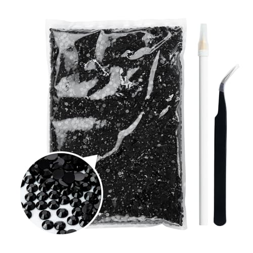 Duflash Strasssteine aus schwarzem Kunstharz, flache Rückseite, 4 mm, Jelly-Harz, nicht Hotfix, größere Menge, Großhandel für Bastelarbeiten, DIY, Becher, Kleidung, Make-up, Nagelkunst, 28.000 Stück Duflash Strasssteine aus schwarzem Kunstharz, flache Rückseite, 4 mm, Jelly-Harz, nicht Hotfix, größere Menge, Großhandel für Bastelarbeiten, DIY, Becher, Kleidung, Make-up, Nagelkunst, 28.000 Stück von Duflash