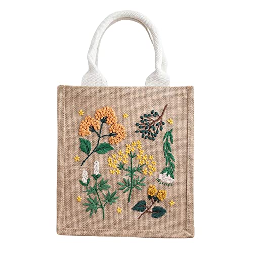 Duiaynke Leinen Stickerei Tasche Kit, DIY Halbfertige Stickerei Leinen Handtasche und Aufbewahrungstasche, Geeignet für Anfänger und Erwachsene Duiaynke Leinen Stickerei Tasche Kit, DIY Halbfertige Stickerei Leinen Handtasche und Aufbewahrungstasche, Geeignet für Anfänger und Erwachsene von Duiaynke