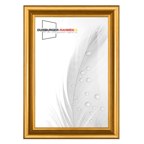 DR24 N°45 Barock Bilderrahmen 48,5x68 aus Holz | Gold matt | Retro Vintage Antik Barockrahmen inkl. bruchsicherer Anti-Reflex Kunstglasscheibe und Metall Aufhängern DR24 N°45 Barock Bilderrahmen 48,5x68 aus Holz | Gold matt | Retro Vintage Antik Barockrahmen inkl. bruchsicherer Anti-Reflex Kunstglasscheibe und Metall Aufhängern von Duisburger-Rahmen24