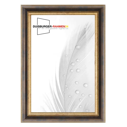 DR24 N°46 Barock Bilderrahmen 60x70 aus Holz | Bronze Gold | Retro Vintage Antik Barockrahmen inkl. bruchsicherer Anti-Reflex Kunstglasscheibe und Metall Aufhängern DR24 N°46 Barock Bilderrahmen 60x70 aus Holz | Bronze Gold | Retro Vintage Antik Barockrahmen inkl. bruchsicherer Anti-Reflex Kunstglasscheibe und Metall Aufhängern von Duisburger-Rahmen24