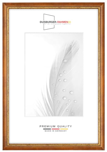 Massiv Holz Bilderrahmen 60 x 85 cm in Ocker Gold | inkl. bruchsicherer Anti-Reflex Kunstglasscheibe | Rahmen für Poster | Puzzle | Foto collage DR062 von Duisburger-Rahmen24