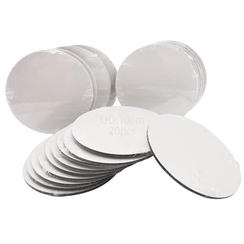 Leinwandplatten, Dujelixa runde 10 cm Durchmesser, gespannte Leinwand, vorgespannte Leinwandplatte, Leinwand zum Malen, geeignet für Ölgemälde, Acrylmalerei, Aquarellmalerei (20er-Packung) von Dujelixa