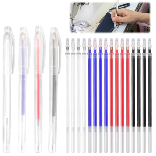 Tritmi Heißlöschstifte, Stoffmarkierstifte, löschbarer Stoffmarkierstift, 4 Farben Stoffmarkierstifte mit 20 Nachfüllpackungen für Quilting, Nähen, Schneidern Tritmi Heißlöschstifte, Stoffmarkierstifte, löschbarer Stoffmarkierstift, 4 Farben Stoffmarkierstifte mit 20 Nachfüllpackungen für Quilting, Nähen, Schneidern von Duluok