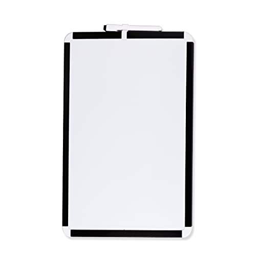DumanAsen Kleines trocken abwischbares Whiteboard, A3-Größe, doppelseitig, magnetisch, mit Marker (40 cm x 30 cm, schwarz-weiß) von DumanAsen