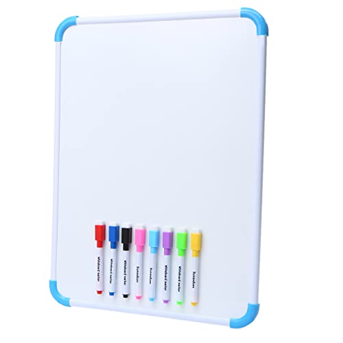 DumanAsen Trocken abwischbares Whiteboard, magnetisches Whiteboard mit 8 trocken abwischbaren Markern, 40 cm x 30 cm, Blau von DumanAsen