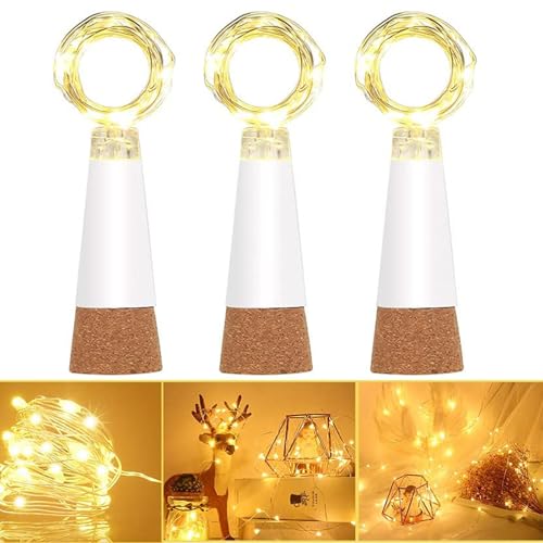 Dumcuw LED-Korken-Lichterkette, wasserdichte Kupferdraht-Lichterkette für Flaschen, USB wiederaufladbar, Korkenlichter für DIY-Party Weihnachten Hochzeit (Warmes Orange,3er-Pack Dumcuw LED-Korken-Lichterkette, wasserdichte Kupferdraht-Lichterkette für Flaschen, USB wiederaufladbar, Korkenlichter für DIY-Party Weihnachten Hochzeit (Warmes Orange,3er-Pack von Dumcuw