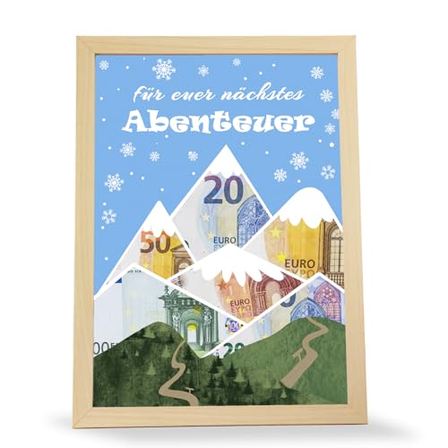 Dumeher Geldgeschenk Hochzeit Hochzeitsgeschenke für Brautpaar Geld Wandern Berge Deko Bilderrahmen zum Befüllen Hochzeitsgeschenk Verpackung mit Wandern von Dumeher