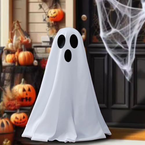 Dumeher Halloween Deko Outdoor Indoor 47cm DIY Geister Halloween Deko Set Weißer Stoff Halloween Geist für Haloween Party Hof Dekorationen 1 Packung Dumeher Halloween Deko Outdoor Indoor 47cm DIY Geister Halloween Deko Set Weißer Stoff Halloween Geist für Haloween Party Hof Dekorationen 1 Packung von Dumeher