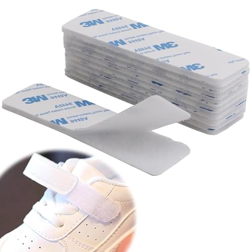 10-Stücke starker rechteckiger Klettverschluss selbstklebender 3 x 10cm weißer wiederverwendbarer Klebepad, geeignet für Wände, Böden und Gläser von Dumhuts