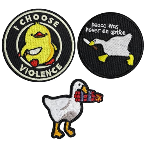 3 Stück Klett Patches – Lustige Tiermotive mit Ente und Gans, Hochwertige Stickerei, Ideal für Rucksäcke, Jacken, Jeans – Taktische Patches mit Klettverschluss für DIY Dekoration und Reparatur 3 Stück Klett Patches – Lustige Tiermotive mit Ente und Gans, Hochwertige Stickerei, Ideal für Rucksäcke, Jacken, Jeans – Taktische Patches mit Klettverschluss für DIY Dekoration und Reparatur von Dumhuts