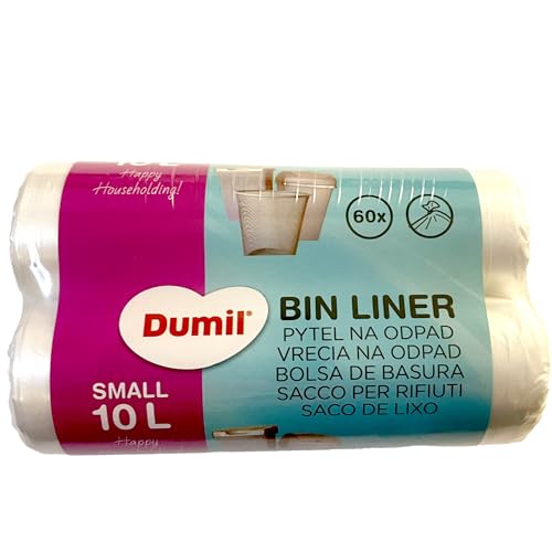 Dumil Müllbeutel, 60 Beutel à 10 l, 2 Rollen à 30 Müllbeutel, 10 l, weiß, mit Pedal, luftdicht, wasserdicht, Abfallbeutel Dumil Müllbeutel, 60 Beutel à 10 l, 2 Rollen à 30 Müllbeutel, 10 l, weiß, mit Pedal, luftdicht, wasserdicht, Abfallbeutel von Dumil