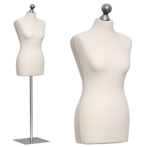 DummyDoll Schneiderpuppe weiblich Größe 32/34, Überzug Creme/Ecru, Fuß Metallplatte + Knauf Silbergrau DummyDoll Schneiderpuppe weiblich Größe 32/34, Überzug Creme/Ecru, Fuß Metallplatte + Knauf Silbergrau von DummyDoll